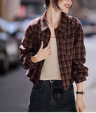 Toloer Spring And Summer New Small Shirt French Single Special Top Design Small Smell Blue Printed
