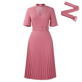 Women's Summer New Short-Sleeved V-Neck Pressure Folded High-Waist Fashion Temperament Waist African