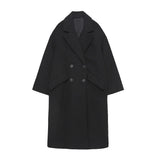 And Winter New Double-Breasted Loose Coat Coat-Outfit