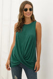 Top Women Sleeveless Top Summer Solid Tees Elegant Tie Tank Tops Casual O-neck Female tshirt Lady Camis