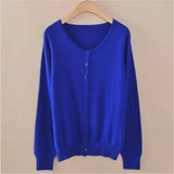 cardigan women spring plus size Solid color long sleeve short sweater coat female single-breasted casual tops jackets
