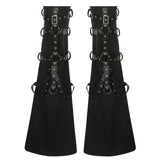 Style Ankle Leg Warmer Fall Winter Black Metal Buckle Leg Warmers Knitted y2k High Knee Legging Boot Socks Thigh High Socks-Outfit