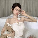Summer Hanging Neck Bra Bare Sleeveless Sling Slings Small Vest Pure Boobs Boobs Short