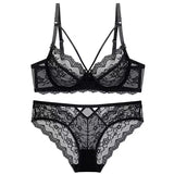 French Pure Lingerie Sexy Lace Bra Set Female Senior Feeling Bra Small Agglomeration Bra Thin