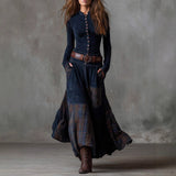 Women's Spring And Autumn Solid Color Casual Bvy Skirt With