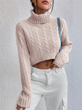 Autumn And Winter New Women's High-Neck Long-Sleeved Sleeve Thighs Short