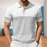 Men's Men's Casual Ball Striped Knits Ice Shuang Silk Knitting Business Polo
