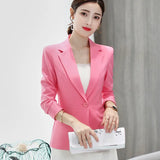 Daifei 2023 Spring / Summer New Fashion Korean Version Large Size Thin Suit Solid Color Leisure Lady's Fashion Suit-Outfit