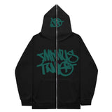 New High Street Hip-Hop National Tide Printing Zipper Clothing Fashion Fashion Couple