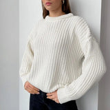 Thicken Loose Sweater Women Elegant Autumn Winter Warm Oversized Knitted Pullovers Casual Cashmere Solid Female