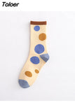 1pair Cute Cartoon Women's Cotton Socks Kawaii Rabbit Sheep Giraffe Pattern Socks Funny Happy Harajuku Female