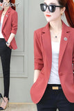 Women's Office Single Breasted Long Sleeve Harajuku Lapel Fashionable All-match Casual Chic Classic Blazers