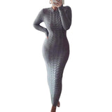 Dress Black Long Sleeve Plus Size Clothing Autumn Winter Fashion Twist Knitted Jumper Sweater Dresses For Women Casual
