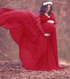 Lace V-neck Full Sleeve Pregenant Evening