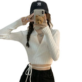 Strapped Sweater Cardigan Woman Spring 2025 New Hot Girl Exposed Umbilly Knitted Blouse Outside