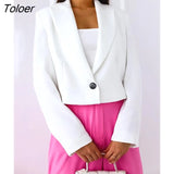 Spring Autumn Blazer Jacket Women Casual Long Sleeve Loose Thin Blazers White Woman Coats Elegant Office Suit Short