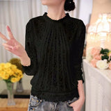 Hollow Lace 2020 Fashion Women Shirt Long Sleeve Pullover White Lace Blouse Chiffon Blouses Women Clothing Blusas 51C