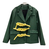 Plaid Blazer For Women Notched Collar Long Sleeve Colorblock Blazers Female Korean Fashion Clothing Style New