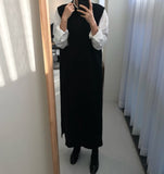 split Warm Women Autumn Winter Long Sweater Knitted Sundress Loose o neck Sleeveless long vest Dresses Robe Femme