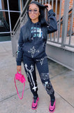 Print Hooded Sweatsuit with