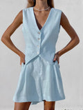 Design Cotton Suit Vest Suit Women's Summer Leisure Sleeveless Vest Shorts