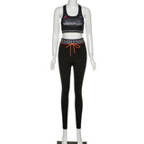 Tracksuit Solid Gym Set Patchwork Running Fitness Jogging T-shirt Leggings Sports Suit Gym Sportswear Workout Clothes