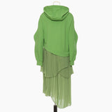 New Wave Shape Irregular Splicing Pressure Folded Two-Piece Dress Dress
