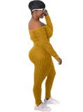 Sexy Off Shoulder Knit Top And Leggings 2 Piece