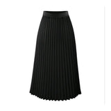 Skirts Pleated Women 2021 Plus Size Summer Chiffon High Waist Pink Casual Midi Skirt White Harajuku Saia Jupe Longue