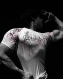 Demon Line Manuscript Spider Before And After Printing Short-Sleeved T-Shirt Summer Tide Necker Men's