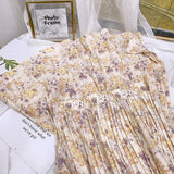 Summer Chiffon Beach Boho Maxi Women Skirt High Waist Floral Print Vintage Holiday Ruched Long Fashion Skirts
