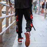 Men's Autumn And Winter Loose Tide Brand Ruffian Handsome Ins Hip-Hop Hip-Hop Wide-Legged Pants With Many Pockets-Outfit