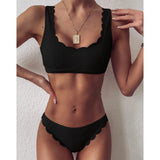 Sexy Bikini Women Swimsuit Cut Flower Bikini Set Push Up Swimwear Female Bikini Set Solid Bathing Suits Beach Wear