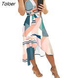Dresses Woman 2022 Boho V-neck Waist Tight Sleeveless Lace-Up Irregular Ruffle Hem Floral Print Midi Dress