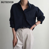 Office Ladies White Shirts Blouses Women Spring Turn-down Collar Single-breasted Long Sleeve Shirts Female Tops