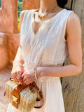 Windless Vest Small Top + White Dress Women's Holiday Style Suit Women's Summer Women's Summer