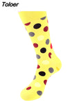 Classic Colorful Dot Printed Happy Socks Men Casual Combed Cotton Harajuku Socks Funny Crew Socks For