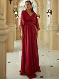 Sleeve V-Neck Formal