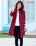 New 2020 Button Down Shirt for Women Plus Size Cotton Long Plaid Flannel Shirt Korean Full Sleeve Casual Loose