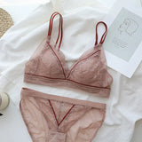 Sexy Bralette Bras Underwear Set Lace Comfortable Soft Cup Push Up Bra Set and Women Beauty Cross Back Leisure
