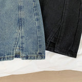 Denim Mini Skirts For Women Korean Style Summer 2023 Sexy Female Wide Leg Jeans Skirt Casual Vintage Blue Black High
