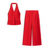 Homemade New Women's Clothing V-Necked Waist Trouser Casual