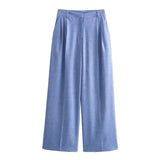 Spring Style Shoulder Padded Double-Breasted Suit 2754132 Pleated Trousers 2757132-Outfit