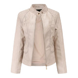 Women Faux Leather Jacket 2021 Ladies Solid With Belt Zipper Biker Coat Female Pu Streetwear Oversized Casual