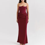 Temperament Thoracic Folding Dress Summer 2025 New Sexy Ass