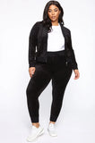 Plus Size Casaul Solid Hoodies And Pant