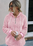 Casual Fleece Zipper Long Sleeve Hooded