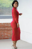 Turtleneck Cut Out Mature Midi