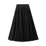 Hundred Folded Skirt Women Autumn And Winter Loose High Waist Thin Shaded A Word Umbrella Skirt Long Swing