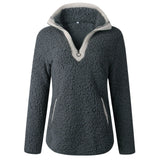 year autumn and winter zipper pocket high neck long sleeve women's blouse